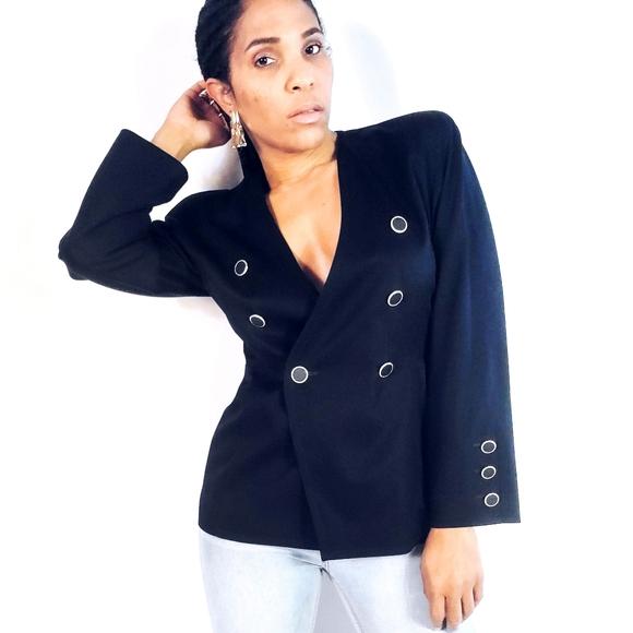 Vintage Jackets & Blazers - 80's Button Detail Blazer